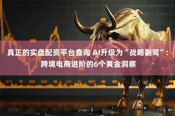 真正的实盘配资平台查询 AI升级为“战略副驾”: 跨境电商进阶的6个黄金洞察